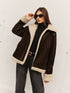 BRAUNE FLEECEJACKE FÜR DAMEN IM VINTAGE-STIL